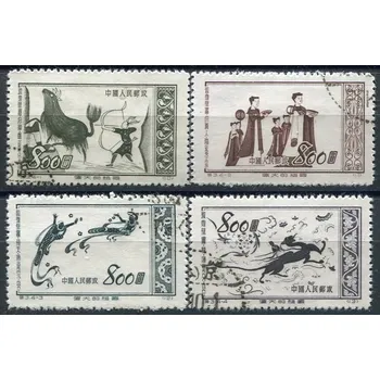 Poštovní známka (1952) MiNr. 176 - 179 - O - Čína - Starověké nástěnné malby (I.)