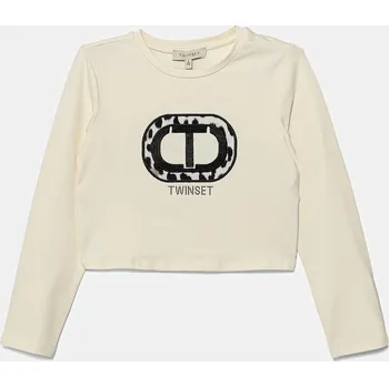 Dětské tričko s dlouhým rukávem Twinset 252GJ232A béžová 01X, vel. 170