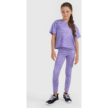 Dívčí oblečení 4F dětské legíny klasické polyester fialové velikost 146