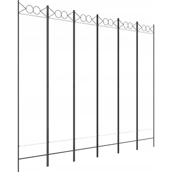 Paraván 6dílná skládací Paraván , bílá textil , 240x200 cm