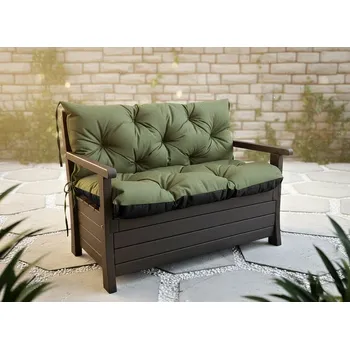 Zahradní nábytek Prošívané sezení ELIAS, polstr na zahradní lavici - sedák s opěrkou, ZELENÁ color 19 různé rozměry, Mybesthome Rozměr: 150x60x50 cm