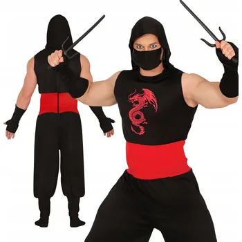 Karnevalový kostým Kostým pro dospělé Dračí ninja Černý overal vel L