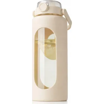 Láhev Lahev Na Pití skleněná láhev 1.8 l na vodu do posilovny s držákem na telefon