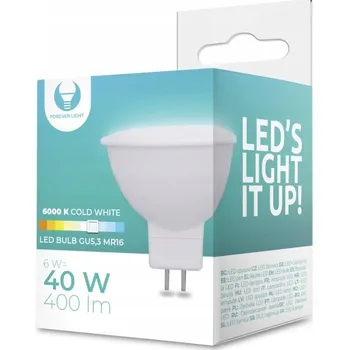 Žárovka LED žárovka Forever Light MR16 6W 12V studená bílá 6000K 400lm