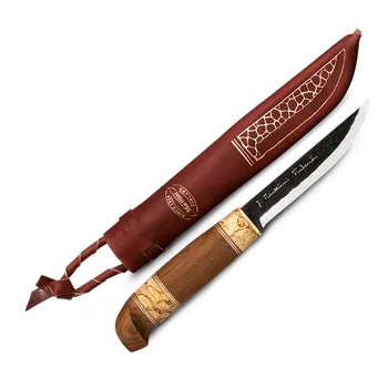 kapesní nůž Marttiini Kierinki uhlíková ocel, kovaná/tepelně zpracovaná bříza/kudrnatá bříza/kůže 126010