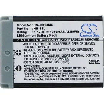 Baterie pro Canon Powershot G5x/G7X/G9X / Sx620/720/730/740, 1050mAh, Li-Ion