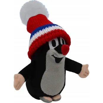 plyšák Krteček Mini v čepičce s bílou bambulí 12cm/15cm (49728BOX)