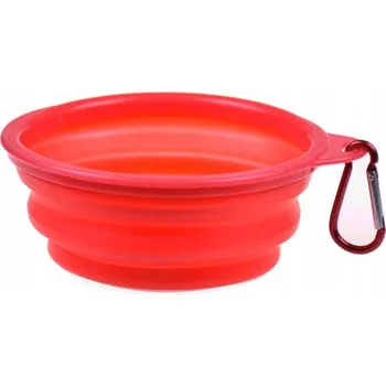 Miska pro psa Skládací TURISTICKÁ silikonová miska pro psa červená