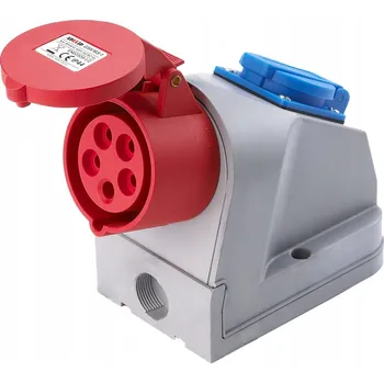 Elektrická zásuvka Kombinovaná zásuvka silová nástěnná 16A 5P + zásuvka 230V 16A (typ F) IP44 Adelid