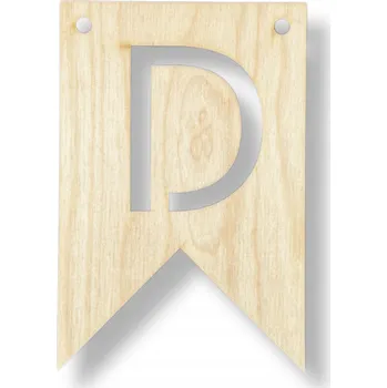 Obraz Dřevěný praporek s písmenem D do girlandy - Velkoobchod Handmade