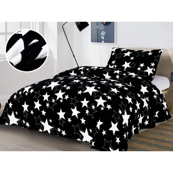 Povlečení Aaryans povlečení mikroplyš Hvězda černé 140x200/70x90cm