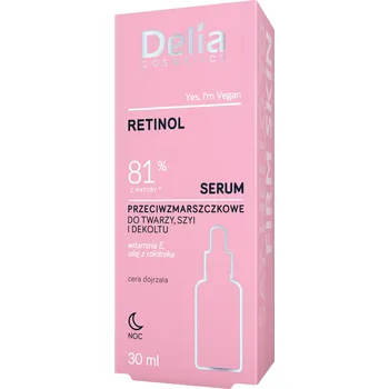 Pleťové sérum Delia Cosmetics Noční sérum proti vráskám na obličej, krk a dekolt 30 ml