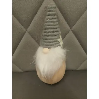 Obraz Vánoční dřevěný skřítek / dárek / Vánoce šedý