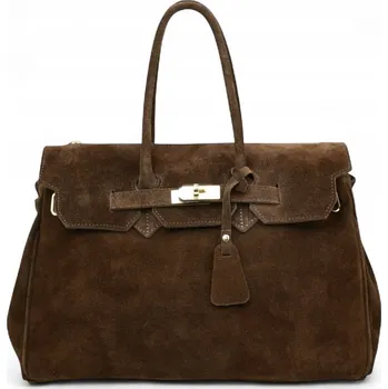 Kabelka Moranti kabelka z pravé semišové kůže – transparentní/bezbarvá