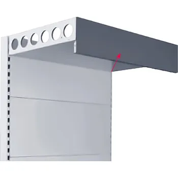 Prodejní regál Čelo zastřešení rovné 1330x200 mm - zastřešení regálů SU5 | Wexta.cz