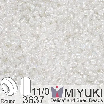 Korálek Korálky Miyuki Round 11/0. Barva 3637 Fancy Lined Soft White. Balení 5g.