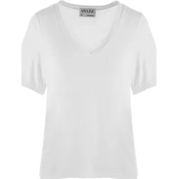 Dámské tričko BÍLÉ MODALOVÉ TRIČKO DO V AWARE by Vero Moda