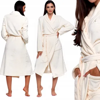 Dámský župan Dámský župan teplý dlouhý Župan Ecru MORAJ L