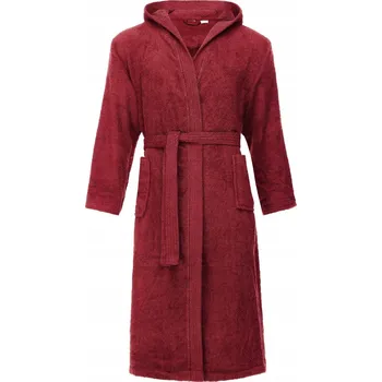 Pánský župan Pánský župan s kapucí froté, Bavlna s kapsami, L-192, červený, M