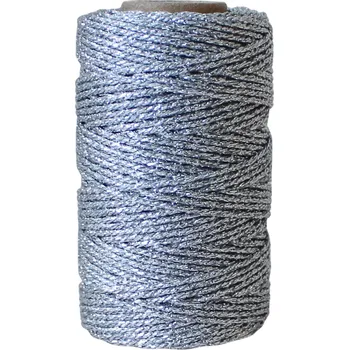 Stuha Bella Rose Třpytivý provázek 50 m – Silver