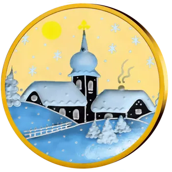 Veselé Vánoce - sváteční ražba zušlechtěná ryzím zlatem a kolorováním