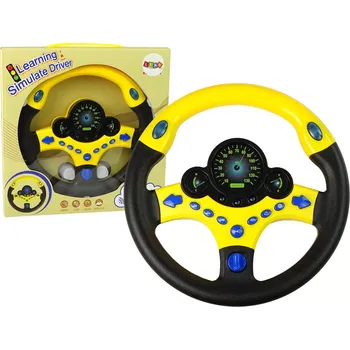 Hračka pro nejmenší interaktivní žlutý volant – dětský simulátor řízení se zvuky a světly