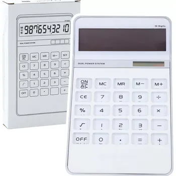 Kalkulačka Bílá kancelářská kalkulačka s 10místným displejem