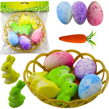 Velikonoční dekorace Velikonoční dekorace s košíčkem s králíčky, vejci a mrkví