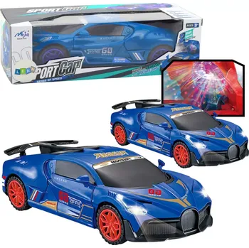 autíčko Interaktivní sportovní auto s čidlem překážek, led koulí a otočením 360°, modré