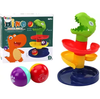 skluzavka Edukativní skluzavka pro kuličky Zelený dinosaurus