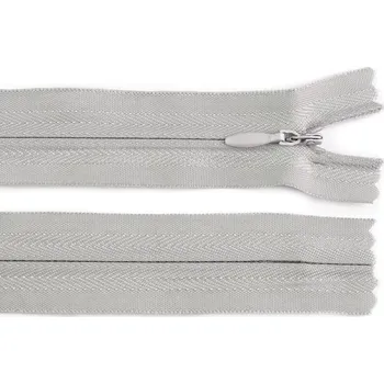 Zip Spirálový zip skrytý No 3 délka 20 cm Varianta: 310 šedá světlá, Balení: 1 ks