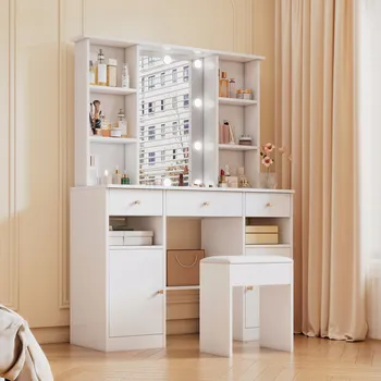 Toaletní stolek Toaletní Stolek Arhatreya bílý 40 x 151 x 110 cm