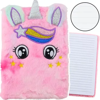 Pluszový zápisník Jednorožec růžový duhový