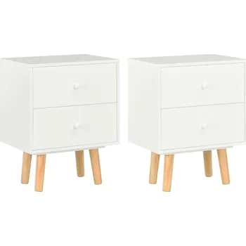 Noční stolek vidaXL Noční stolky 2 ks bílé 40 x 30 x 50 cm masivní borové dřevo
