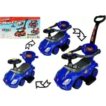LeanToys Klouzací auto s tlačnou tyčí Mega Car 3v1 Modrá