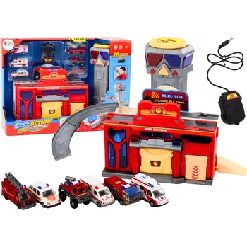 Záchranné centrum s hasiči a nemocnicí – sada vozidel 6 ks