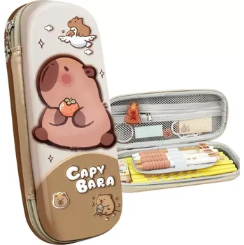 Penál Školní penál s kapybarou béžový