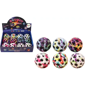 Hračka pro psa Kosmický svítící míček s důlky 7 cm