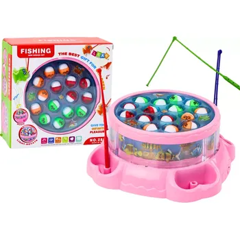 Desková hra Růžová dětská hra lovení rybiček se světly a zvuky