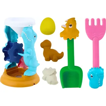 Modelovací hmota Lean Toys Sada mlýnek lopatka hrabičky formičky dinosauři