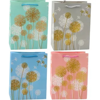 Dárková taška Dárková taška s motivem pampelišky se zlatými akcenty 23 x 18 x 10,5 cm