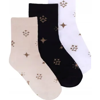 Dívčí Ponožky dětské dlouhé ponožky , hvězdičky, balení 3 kusů, 39-41 YOCLUB