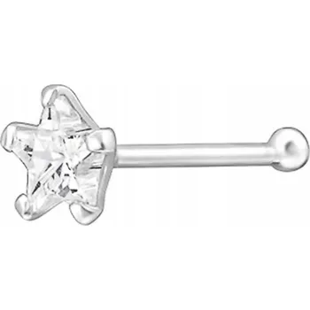 Náušnice Stříbrná hvězdička Náušnice do nosu s kovanou zirkonií Stříbro Nostril 3.5 mm
