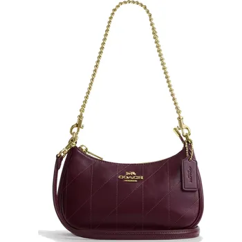 Módní doplněk COACH Kabelka Teri Mini Crossbody Bag With Quilting Gold Dark Wine