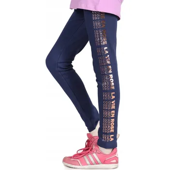 YOCLUB dětské legíny dlouhé klasické bavlna modré velikost 128