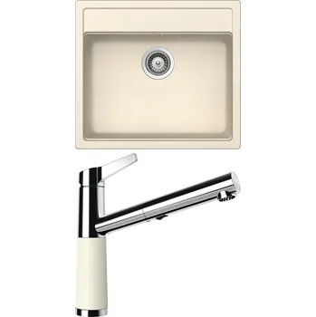 Kuchyňský dřez Set Schock S9-5 (dřez Mono N-100 Magnolia + baterie SC-510.120 Magnolia)