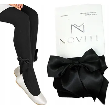 140-146 Bavlněné Punčocháče s žebrováním a MAŠLÍ, Noviti N18, černé