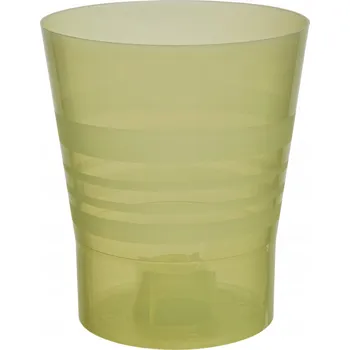 Květináč Květináč plast průhledný, žlutý Plastkon 13 cm x 13 x 15 cm