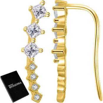 Náušnice ZLATÉ NÁUŠNICE POZLACENÉ STŘÍBRO 925 PRO ŽENU DÍVKY