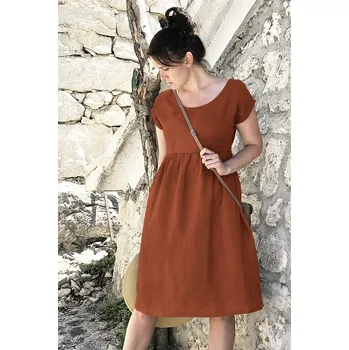 Dámské šaty Lotika Lotika lněné české midi šaty Premium quality 873690